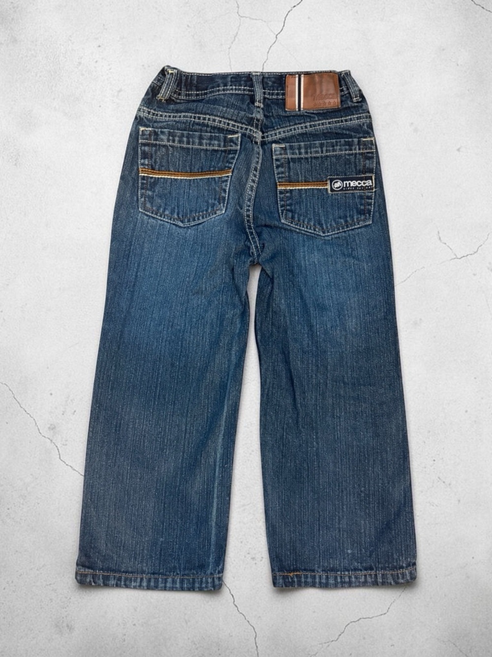 Vtg Mecca USA Boys Size 5 Baggy Y2K Skater Wide Leg Jeans EUC